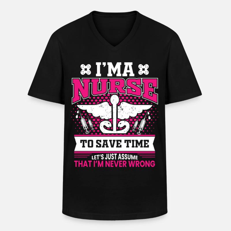 Krankenschwester - Männer-T-Shirt mit V-Ausschnitt - Schwarz
