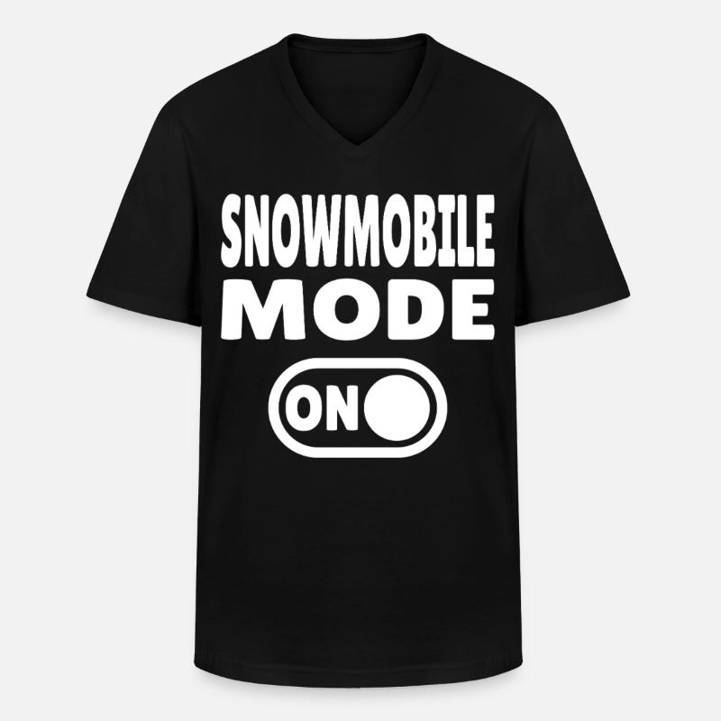 Snowmobile Mode ON - Männer-T-Shirt mit V-Ausschnitt - Schwarz