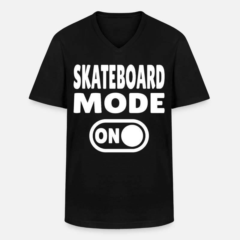 Skateboard Mode ON - Männer-T-Shirt mit V-Ausschnitt - Schwarz