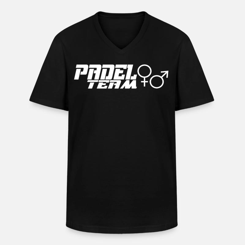 Padel-Team - Männer-T-Shirt mit V-Ausschnitt - Schwarz