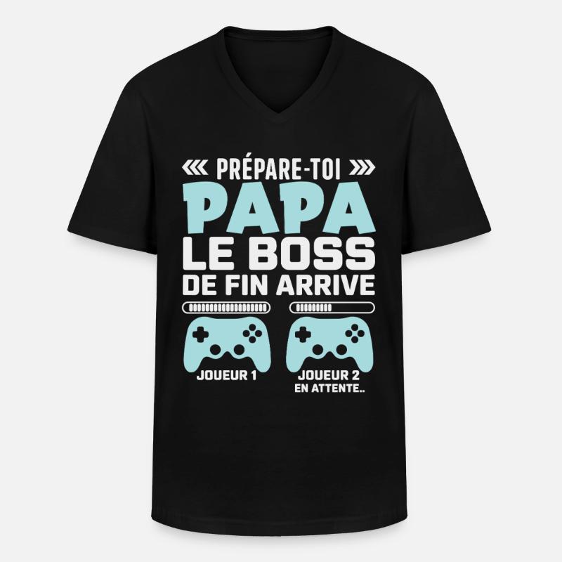 Design Humor Gaming Werdender Vater - Männer-T-Shirt mit V-Ausschnitt - Schwarz