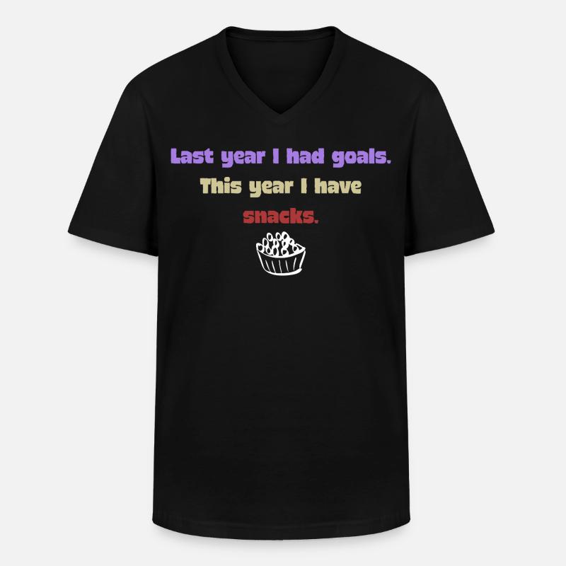 Lustiger Neujahrsspruch - Snack - Männer-T-Shirt mit V-Ausschnitt - Schwarz
