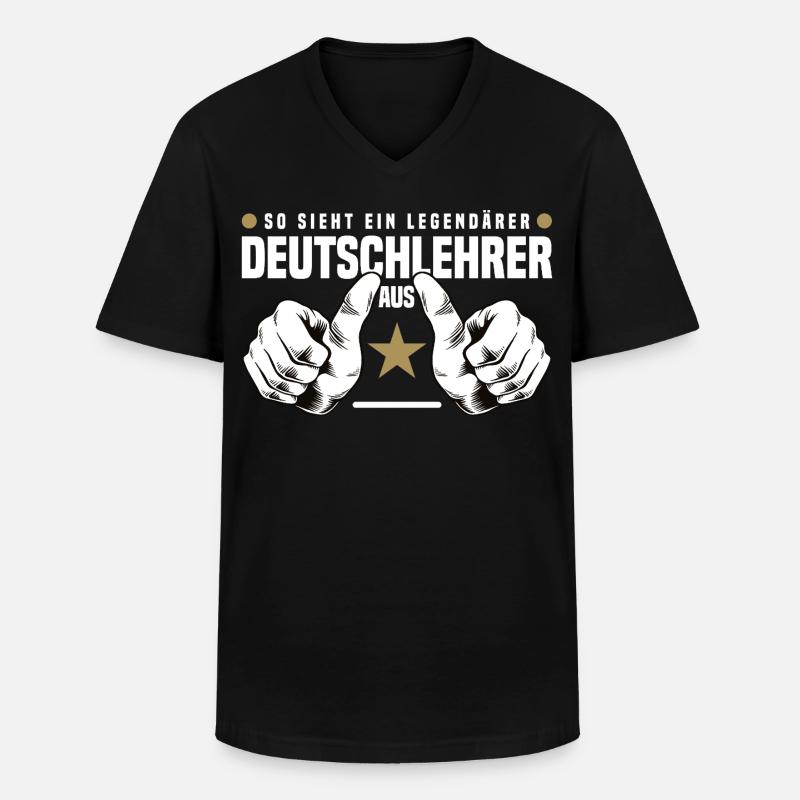 Deutschlehrer - Männer-T-Shirt mit V-Ausschnitt - Schwarz