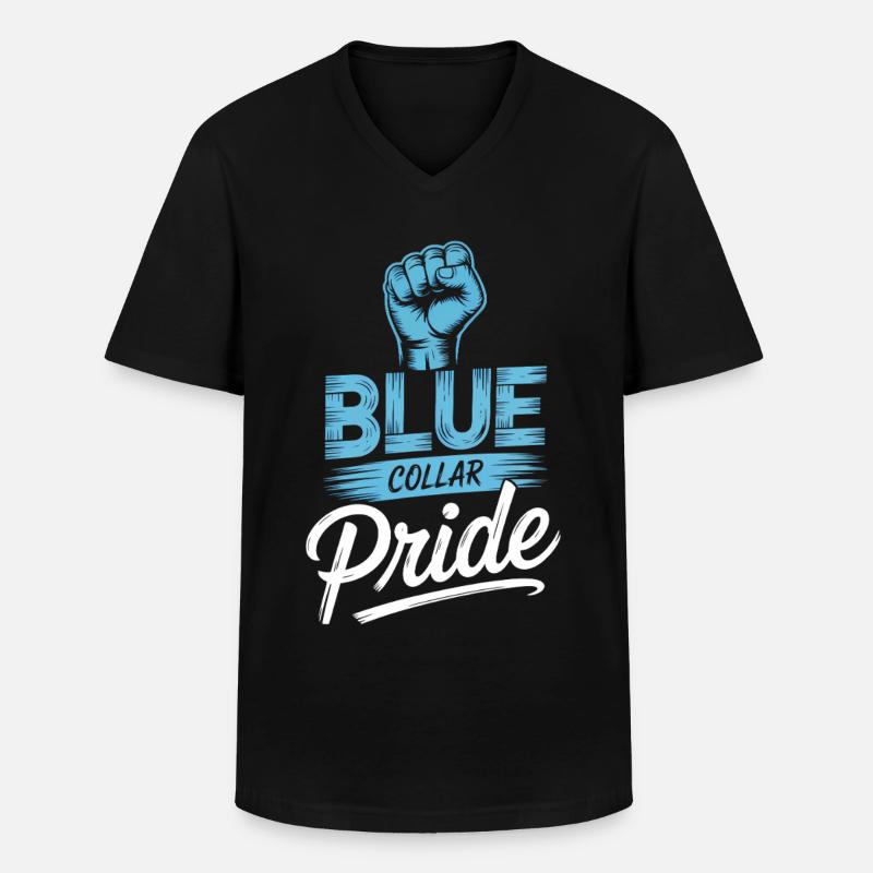 Blue Collar Arbeiter Handwerk Bauarbeiter - Männer-T-Shirt mit V-Ausschnitt - Schwarz
