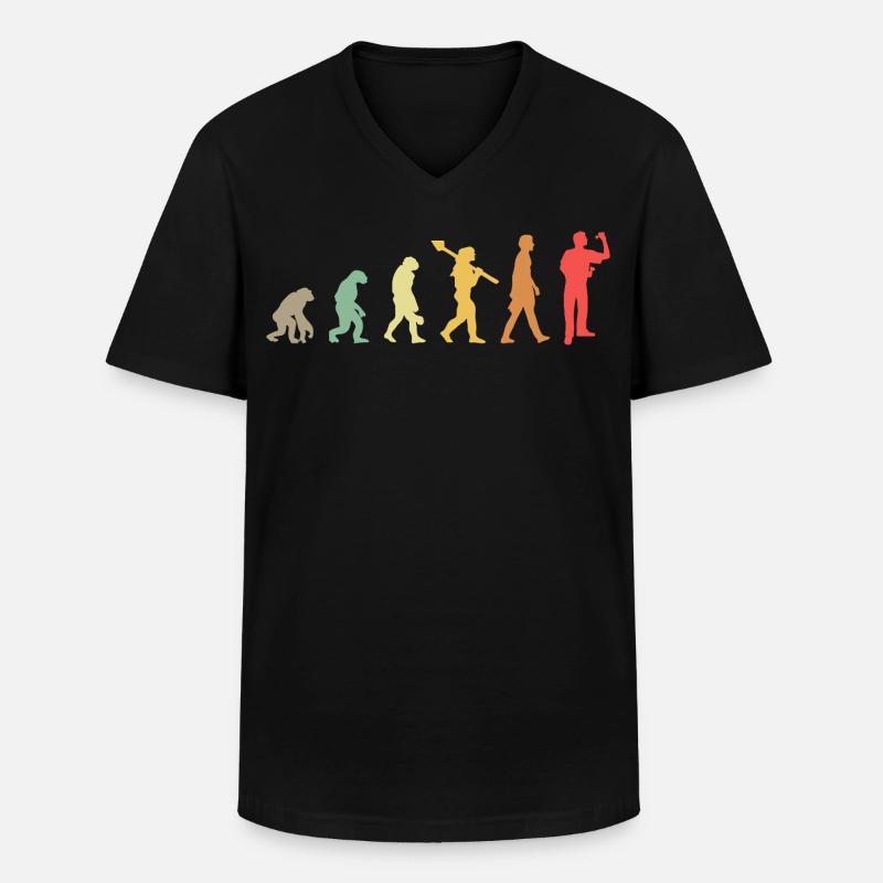 Darts Evolution Darten Dartsspieler - Männer-T-Shirt mit V-Ausschnitt - Schwarz
