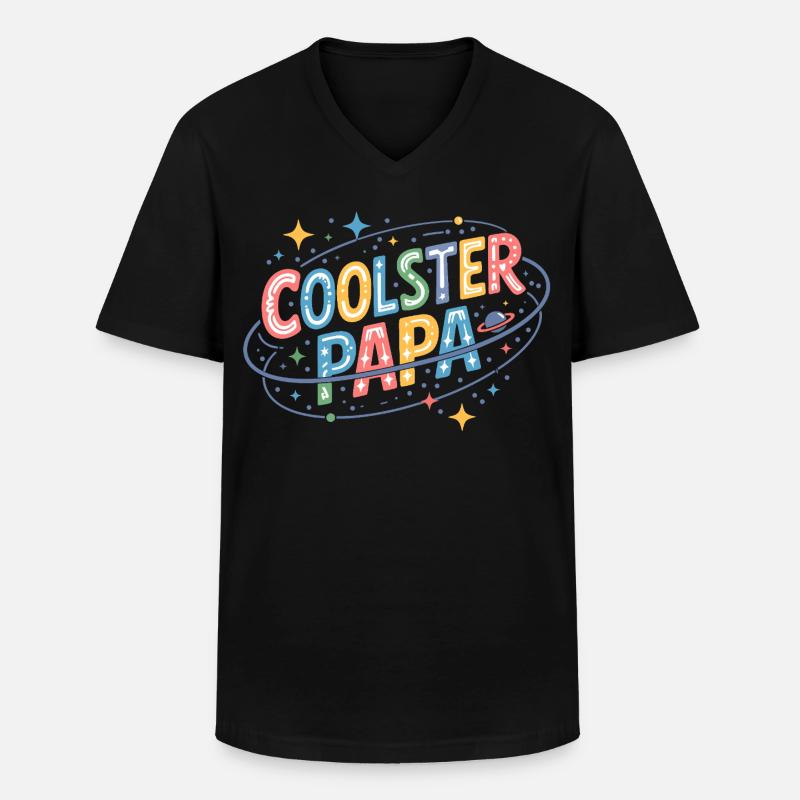 Coolster Papa Space-Design - Männer-T-Shirt mit V-Ausschnitt - Schwarz