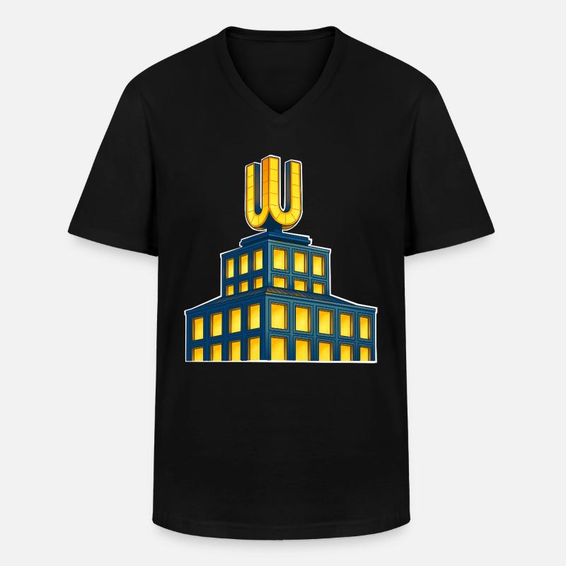 Dortmund U - Männer-T-Shirt mit V-Ausschnitt - Schwarz