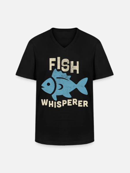 fish whisperer - Männer-T-Shirt mit V-Ausschnitt - Schwarz