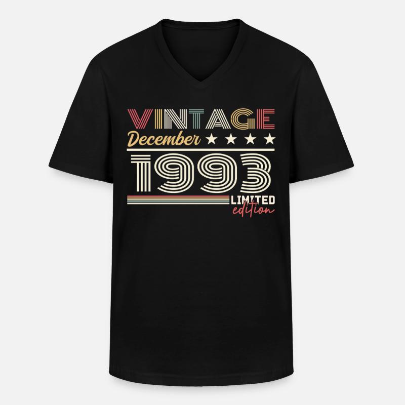 Geschenk Dezember 1993 - Männer-T-Shirt mit V-Ausschnitt - Schwarz