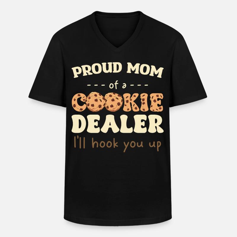 Stolze Mama eines Cookie-Verkäufers - Männer-T-Shirt mit V-Ausschnitt - Schwarz