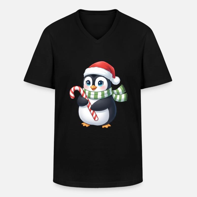 Weihnachtspinguin - eine tolle Geschenkidee - Männer-T-Shirt mit V-Ausschnitt - Schwarz