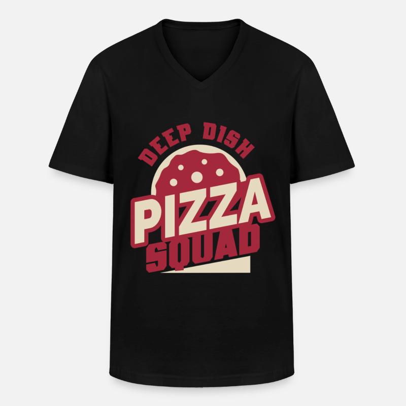 Deep Dish Pizza Squad Chicargo - Männer-T-Shirt mit V-Ausschnitt - Schwarz
