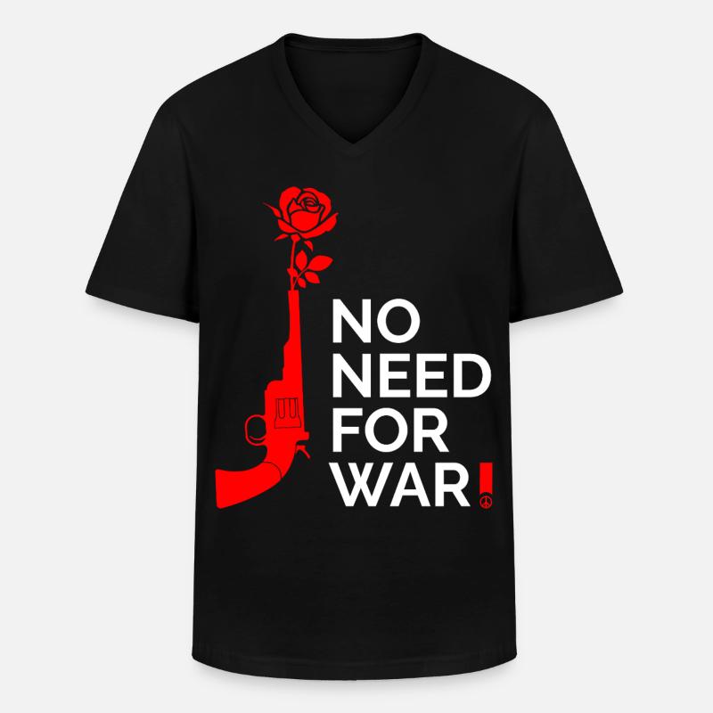 NO WAR - Männer-T-Shirt mit V-Ausschnitt - Schwarz