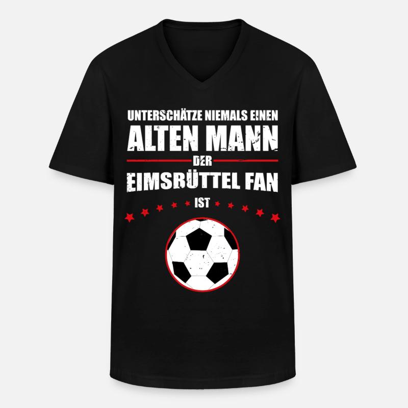 Alter Mann - Eimsbüttel Fußball Fan | Retro - Männer-T-Shirt mit V-Ausschnitt - Schwarz