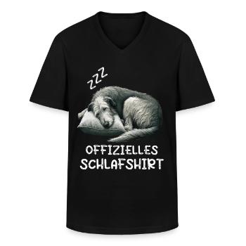 Offizielles Schlafshirt Irischer Wolfshund  - Männer-T-Shirt mit V-Ausschnitt - Schwarz - Vorne - AI Model Male 178 dark (178cm)
