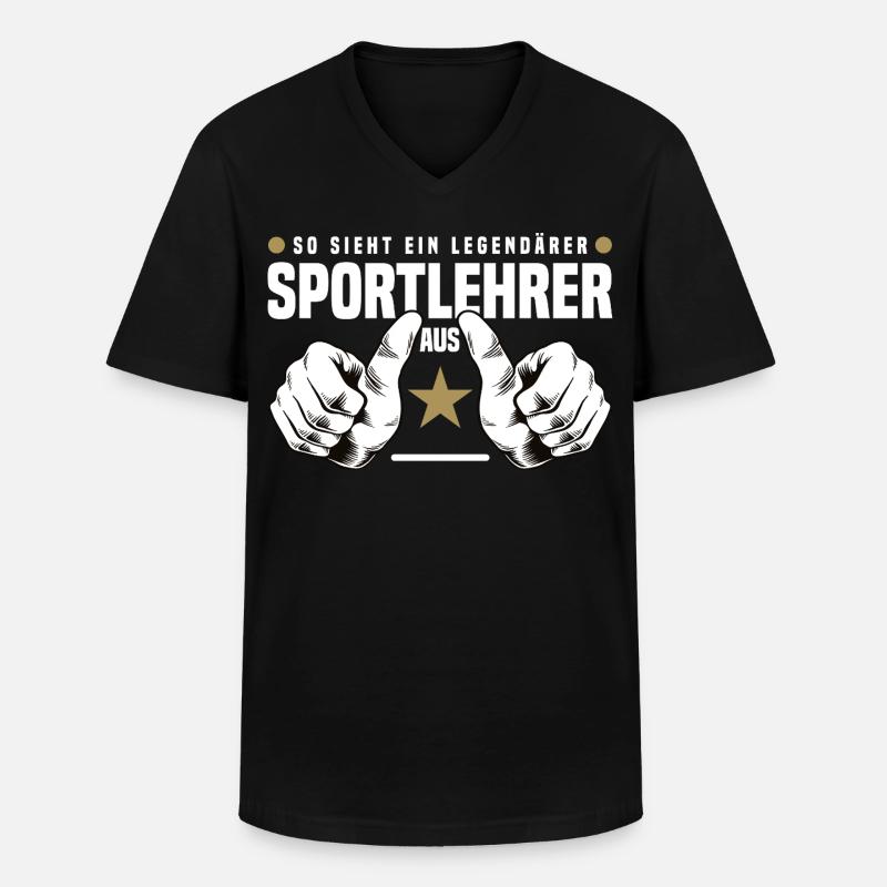 Sportlehrer - Männer-T-Shirt mit V-Ausschnitt - Schwarz
