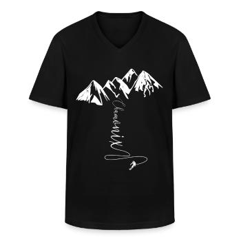 Chamonix Mont-Blanc Bergsteigen Extremskifahren Savoyen - Männer-T-Shirt mit V-Ausschnitt - Schwarz - Vorne - AI Model Male 178 dark (178cm)
