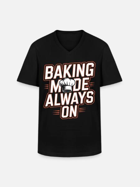Baking mode always on - Men's V-Neck T-Shirt - black