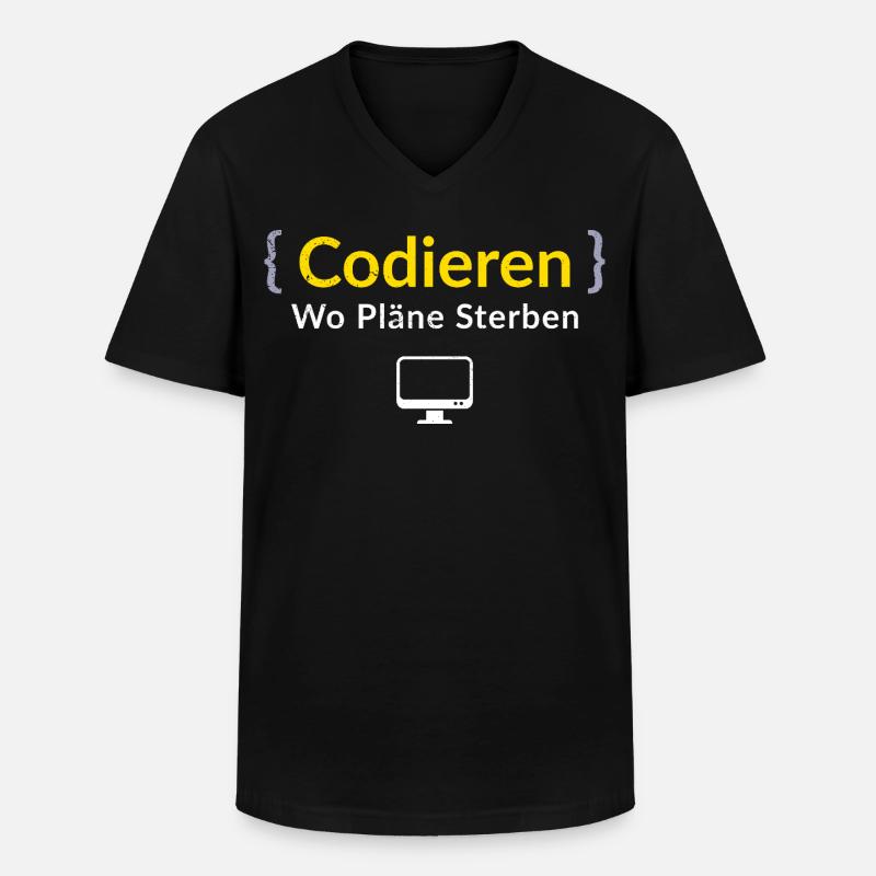 Computer CODIEREN WO PLANE STERBEN LUSTIG - Männer-T-Shirt mit V-Ausschnitt - Schwarz