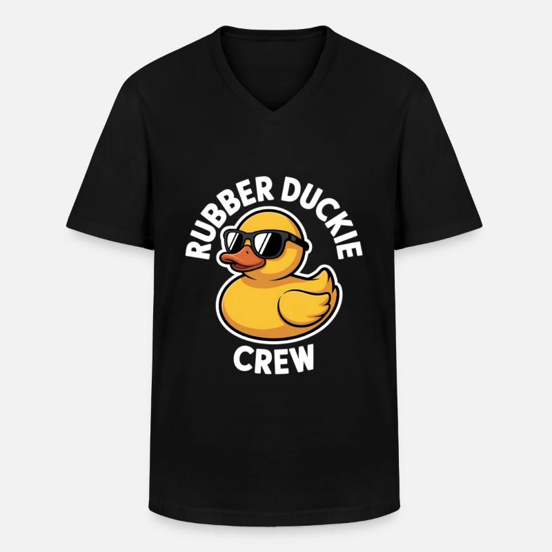 Gummiente Crew Sonnenbrille - Männer-T-Shirt mit V-Ausschnitt - Schwarz