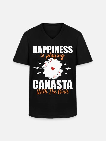 Canasta Luck: Playing cards with the girls - Men's V-Neck T-Shirt - black