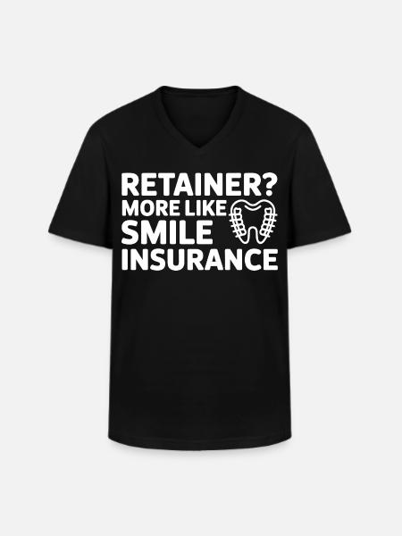 Retainer Leben Lächeln Schutz Kunst - Männer-T-Shirt mit V-Ausschnitt - Schwarz