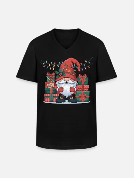 Christmas Gnome Gnome - Men's V-Neck T-Shirt - black