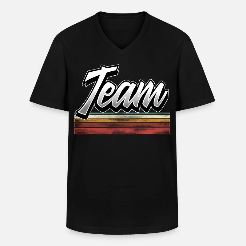 Team - Männer-T-Shirt mit V-Ausschnitt - Schwarz