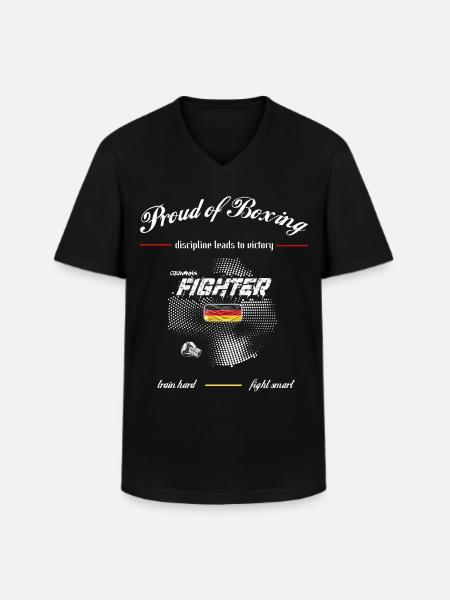 fighter germany - Proud of Boxing - Men's V-Neck T-Shirt - black