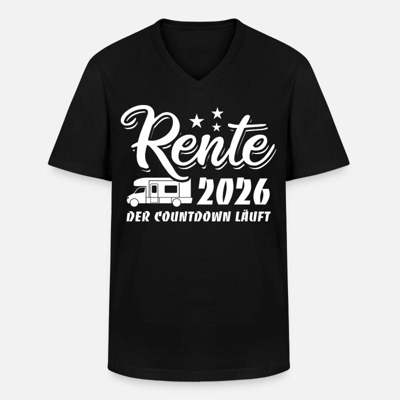 Rente 2026 - Der Countdown läuft - Camper - Männer-T-Shirt mit V-Ausschnitt - Schwarz