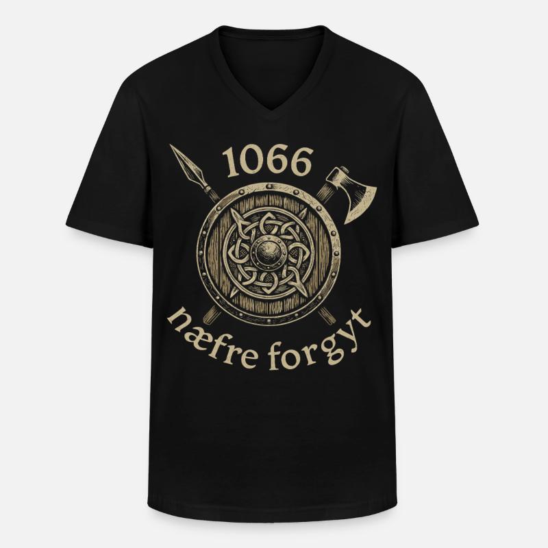 1066 Never Forget Viking Legacy - Männer-T-Shirt mit V-Ausschnitt - Schwarz
