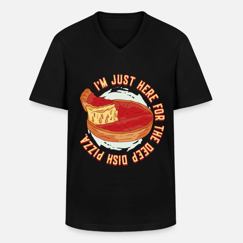 Deep Dish Pizza Chicargo - Männer-T-Shirt mit V-Ausschnitt - Schwarz
