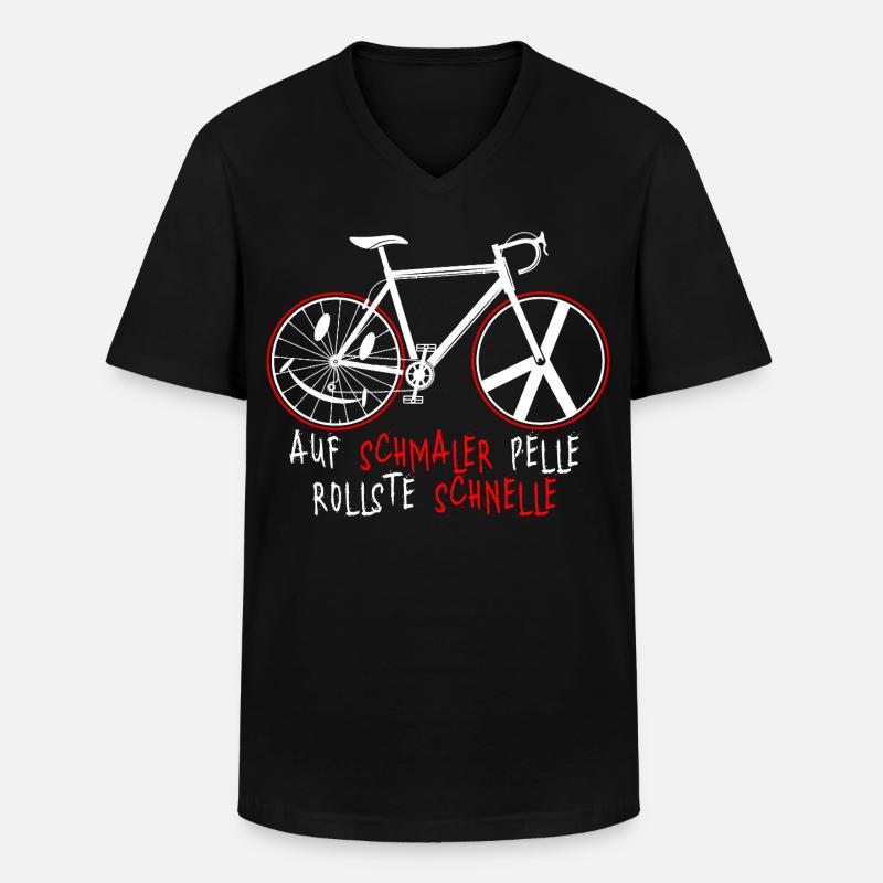 Rennrad - Männer-T-Shirt mit V-Ausschnitt - Schwarz