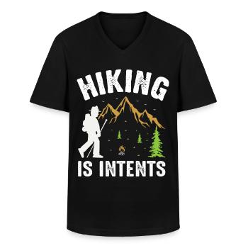 Wandern - Männer-T-Shirt mit V-Ausschnitt - Schwarz - Vorne - AI Model Male 178 dark (178cm)