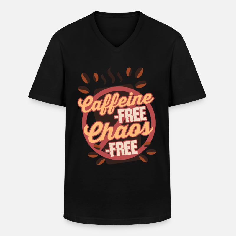 Kaffeeentzug Koffeinfrei Ex-Kaffeetrinker - Männer-T-Shirt mit V-Ausschnitt - Schwarz