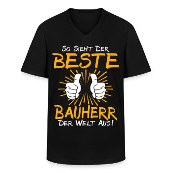 Bauherr Geschenkidee - Männer-T-Shirt mit V-Ausschnitt - Schwarz - Vorne - AI Model Male 178 dark (178cm)