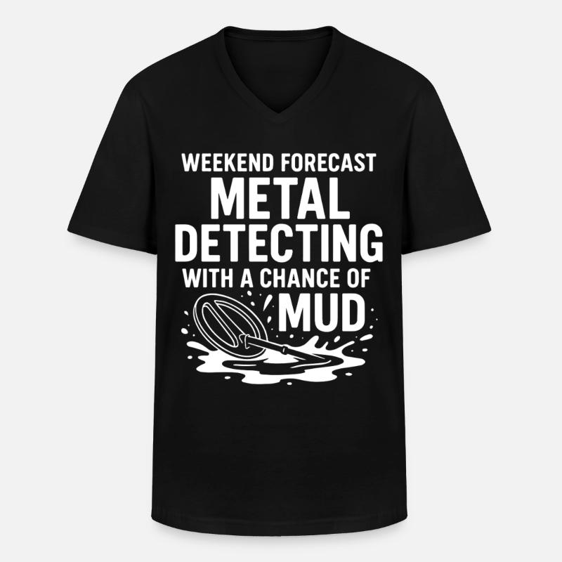 Wochenendvorhersage Metallerkennung Spaß - Männer-T-Shirt mit V-Ausschnitt - Schwarz
