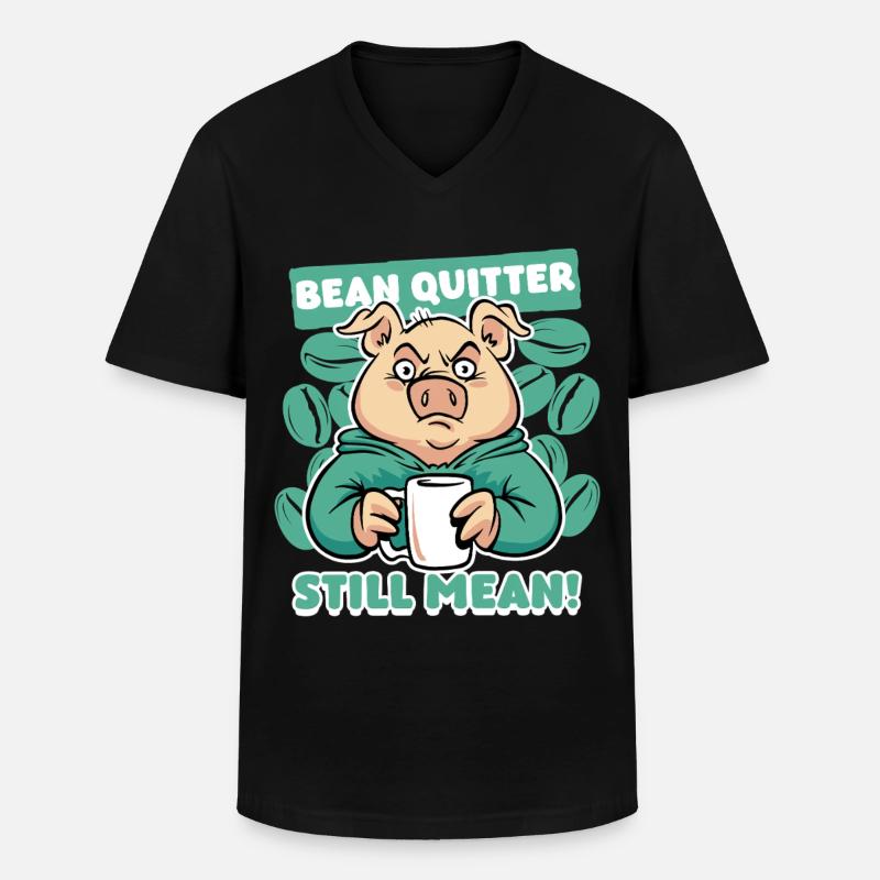 Kaffeeentzug Koffeinfrei Ex-Kaffeetrinker - Männer-T-Shirt mit V-Ausschnitt - Schwarz