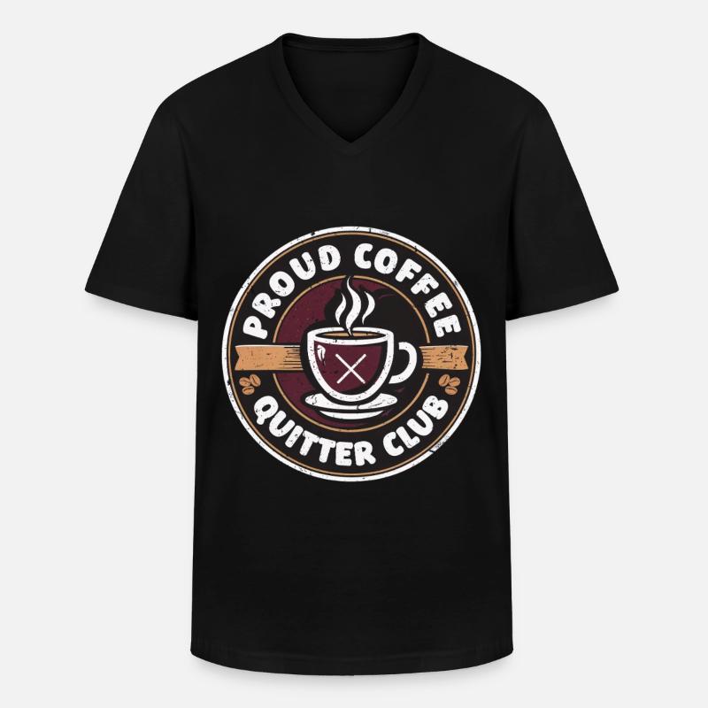 Kaffeeentzug Koffeinfrei Ex-Kaffeetrinker - Männer-T-Shirt mit V-Ausschnitt - Schwarz