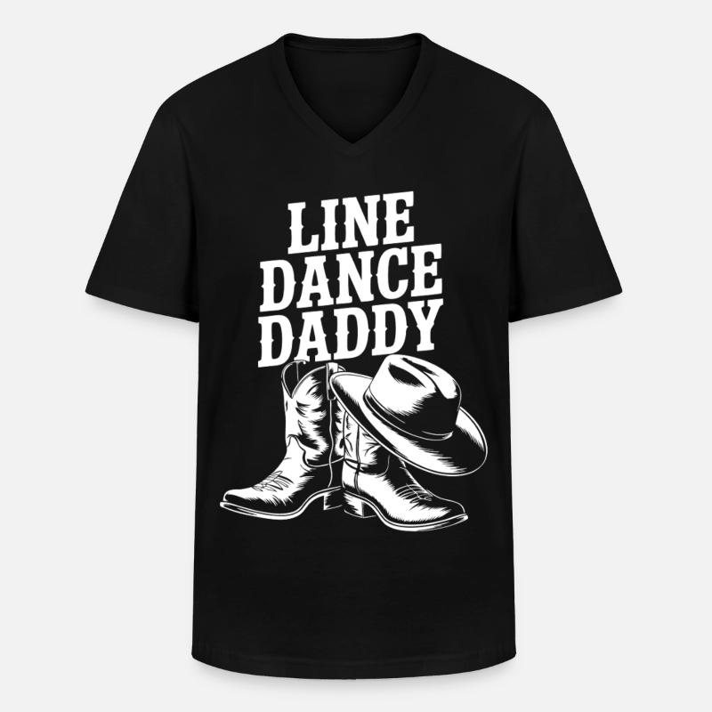 Line Dance Daddy Boots - Men's V-Neck T-Shirt - black