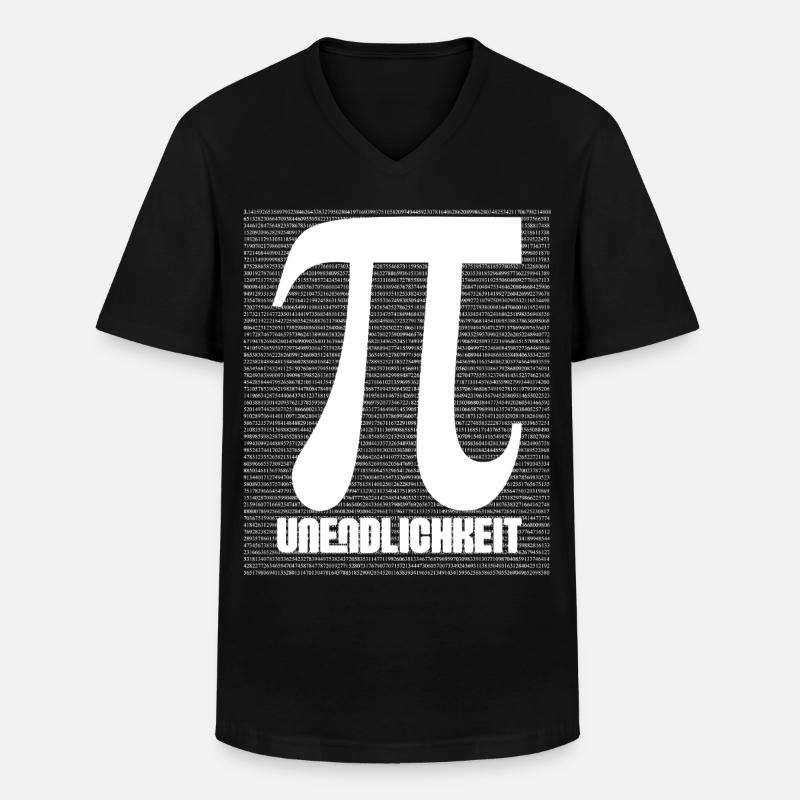 Pi Symbol Pattern Nerd - Men's V-Neck T-Shirt - black