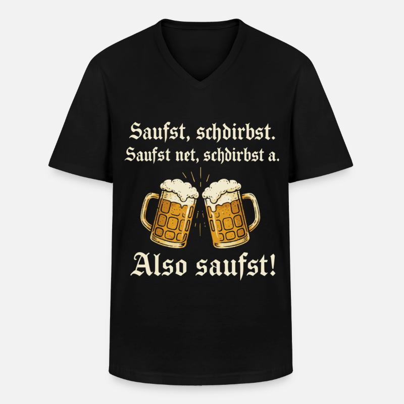 Bayrischer Bier Spruch - Männer-T-Shirt mit V-Ausschnitt - Schwarz