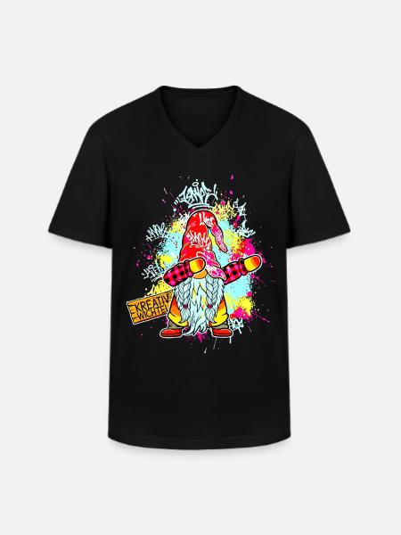 CREATIVE GNOME Dab Graffiti Artist XMas - Men's V-Neck T-Shirt - black