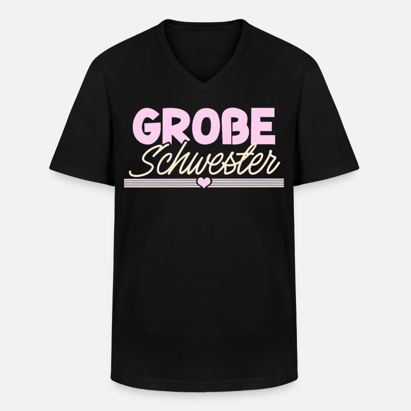 Große Schwester - Männer-T-Shirt mit V-Ausschnitt - Schwarz
