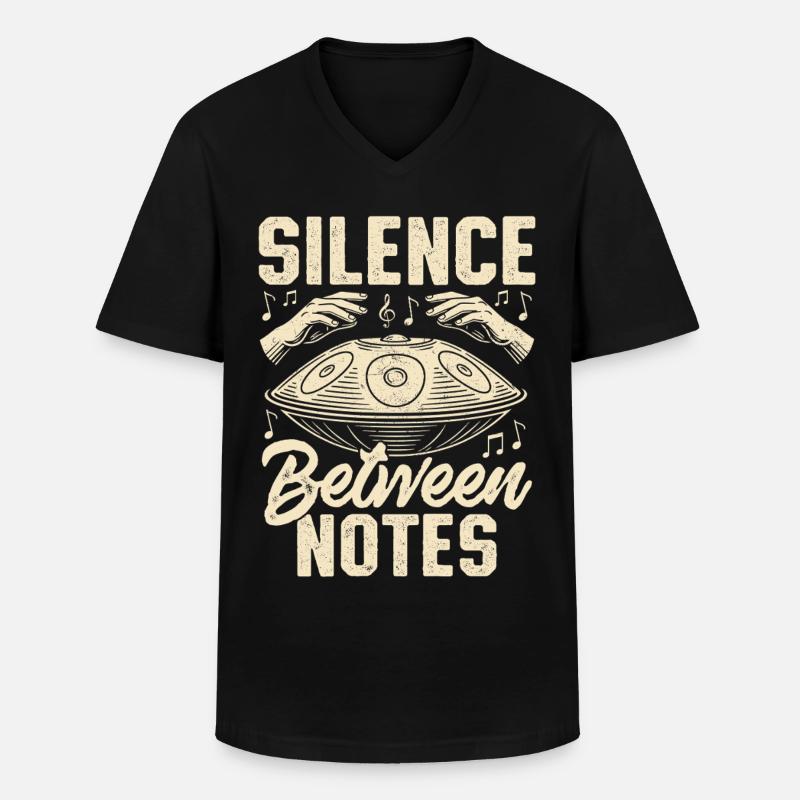Silence Between Notes - Männer-T-Shirt mit V-Ausschnitt - Schwarz