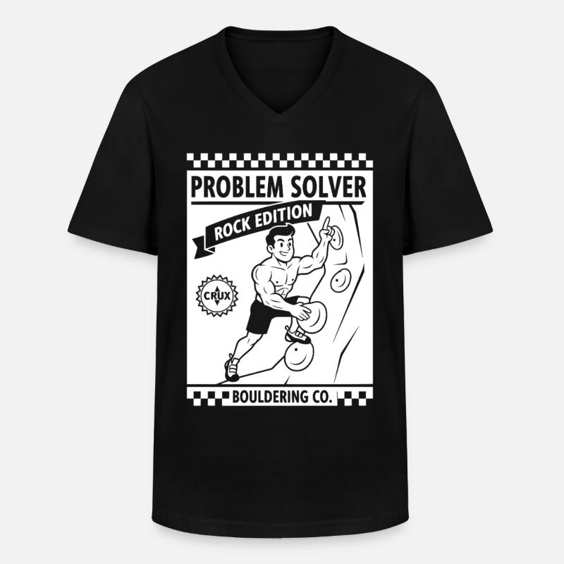 Problem Solver Rock Edition Kletterwand-Spaß - Männer-T-Shirt mit V-Ausschnitt - Schwarz