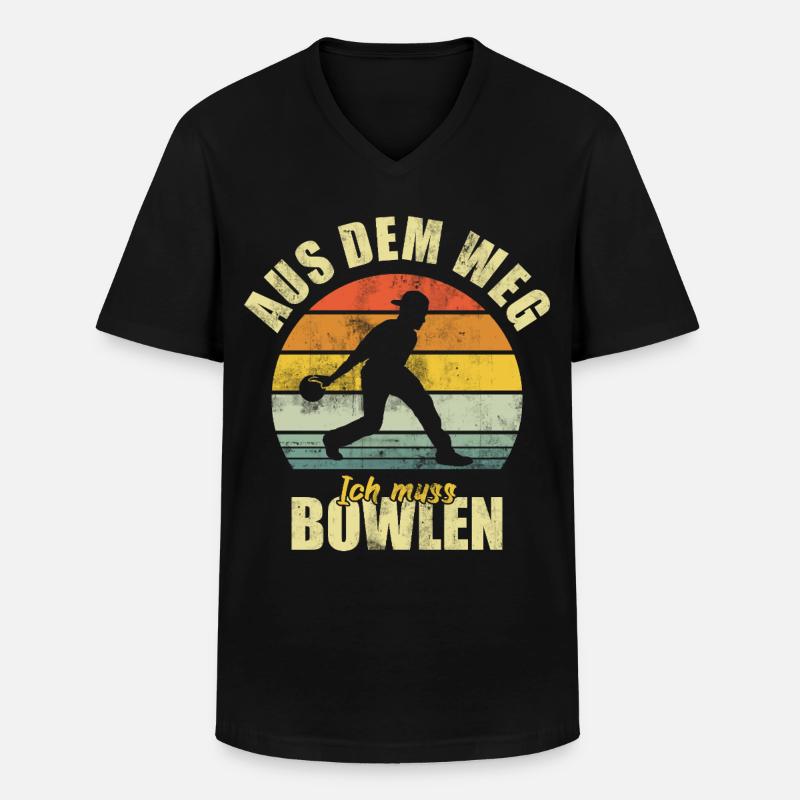Bowling Bowlen Lustiger Spruch - Männer-T-Shirt mit V-Ausschnitt - Schwarz