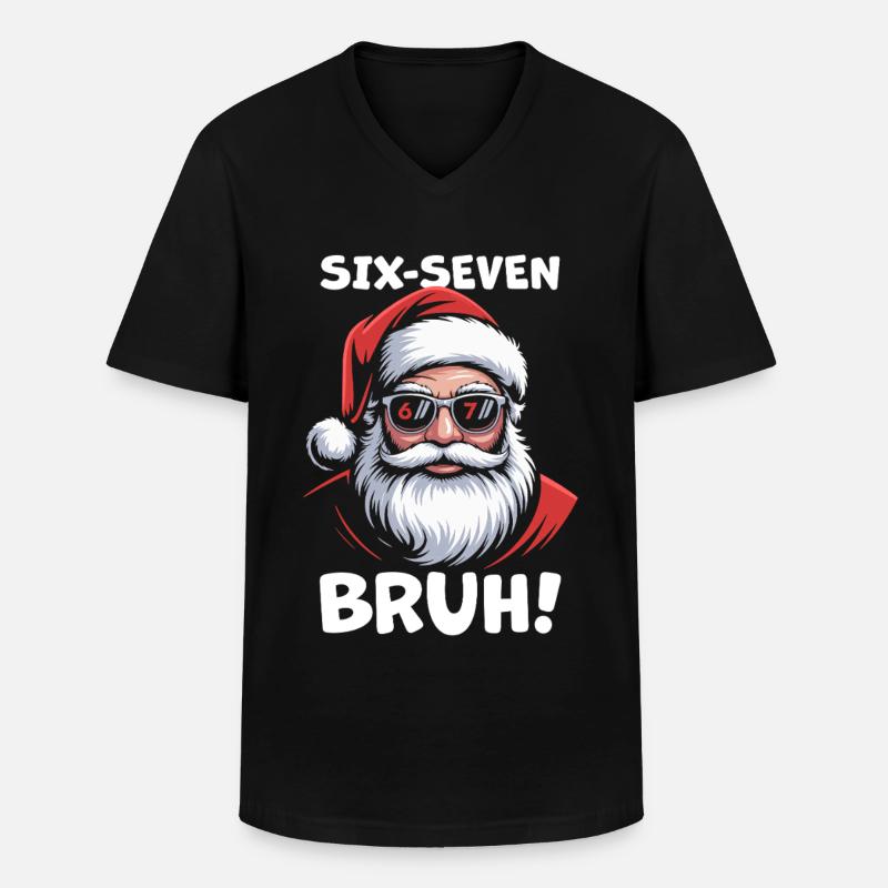 Weihnachtsmann Sechs Sieben - Männer-T-Shirt mit V-Ausschnitt - Schwarz