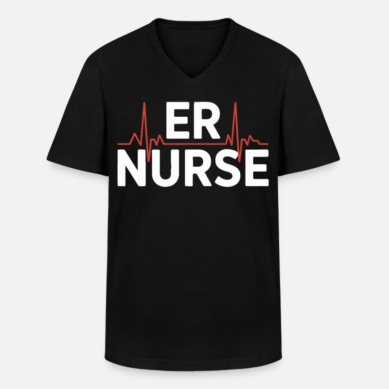 Klinikheld ER-Nurse Logo - Männer-T-Shirt mit V-Ausschnitt - Schwarz