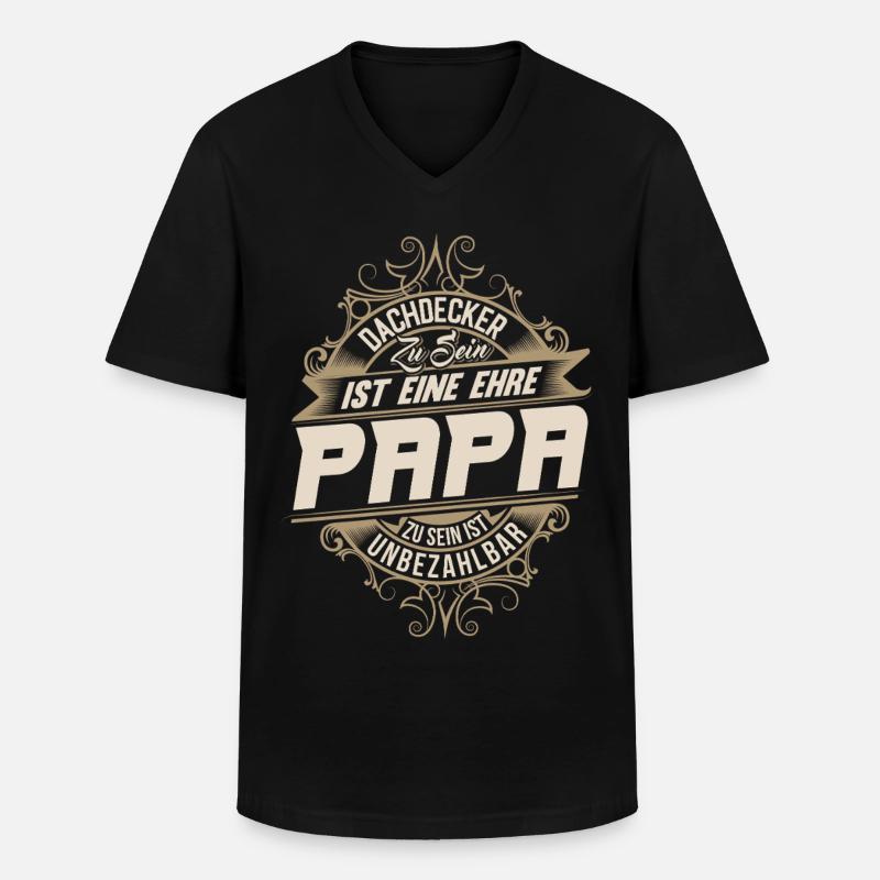 Dachdecker Papa - Männer-T-Shirt mit V-Ausschnitt - Schwarz